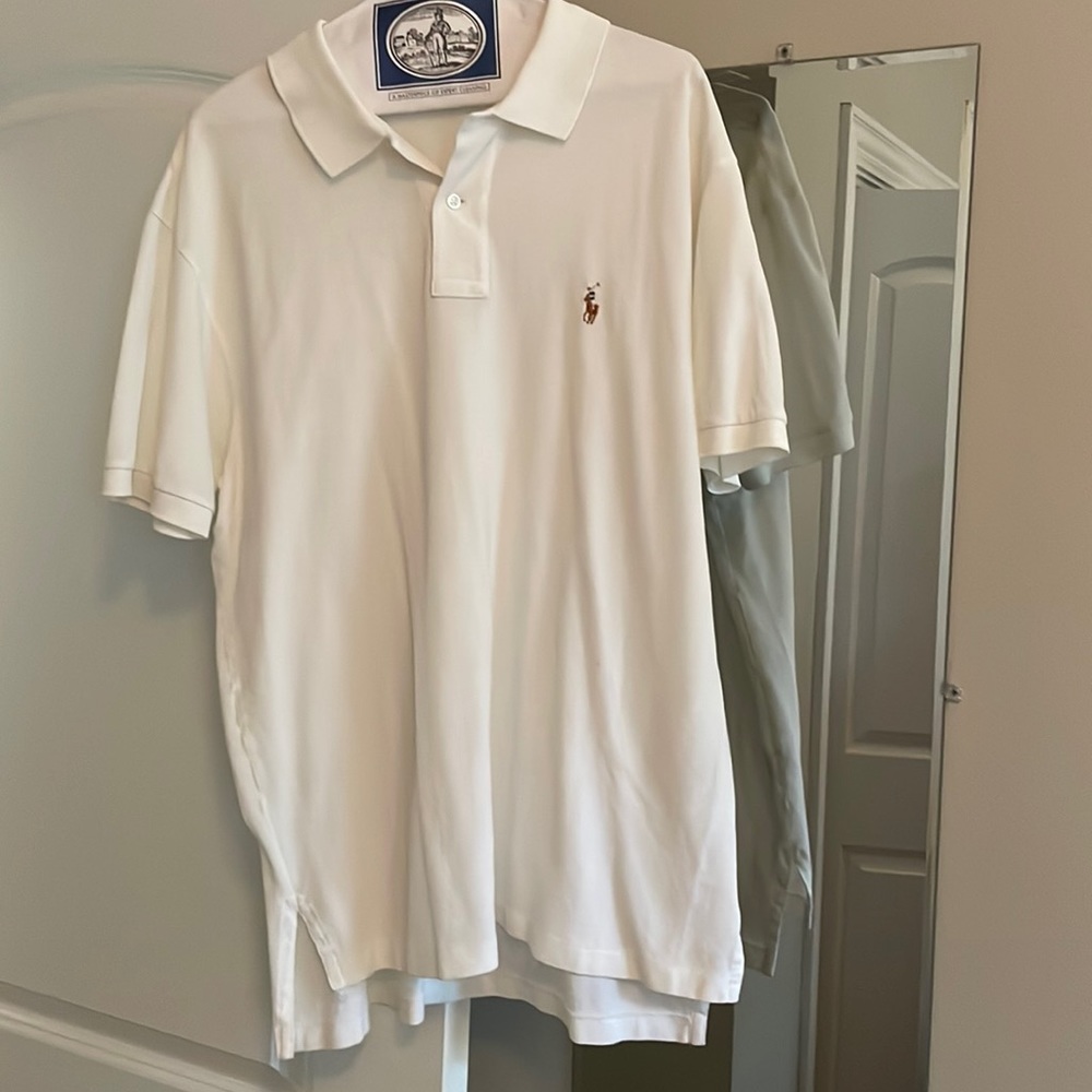 Men’s white Ralph Lauren polo